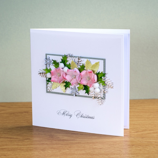 Merry Christmas - Personalised Handmade Christmas Card - Fancy Card - Special Christmas Gift - 3D