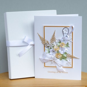 Biglietto di Natale elegante - Biglietto di auguri fatto a mano - Saluti della stagione - Unico - 3D