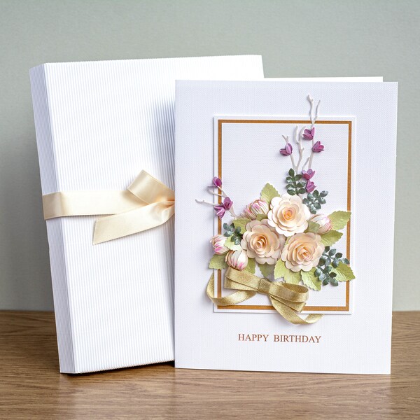 Fancy Handmade Mum's Day Card - Greeting Card - Luxury - Unique - Customisable