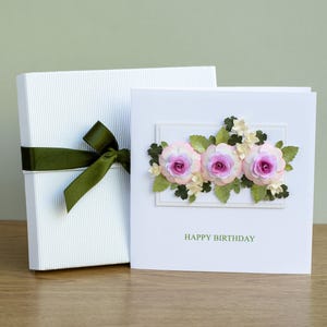 Cartão de felicitações feito à mão - Cartão para mãe - Cartão personalizado - Cartão especial - Cartão de aniversário - 3D
