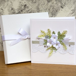 Tarjeta navideña elegante hecha a mano - Tarjeta especial - Tarjeta de Feliz Navidad