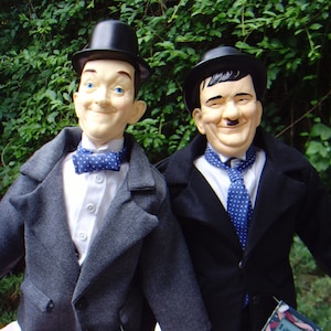 Laurel & Hardy Vinyl Dolls, 1991, Stan, Oliver, Ollie, Comedy Movie Team,  20th Century Fox, Metro-Goldwyn-Mayer, Hamilton Gifts, Hal Roach