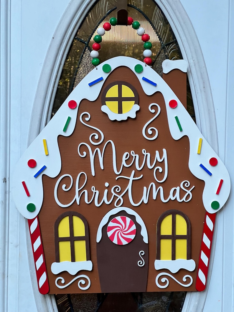 Gingerbread House Large Door Hanger - Etsy