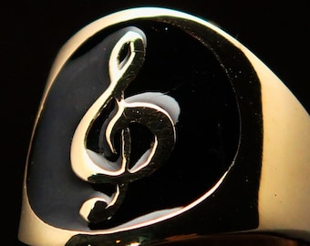 Handcrafted Treble Clef Ring - Hypoallergenic Bronze - Musical Jewellery