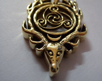 Celtic deity Cernunnos Pendant in Bronze