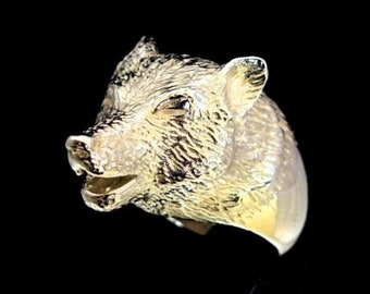 Anillo de lobo aullador - Artesanía de bronce - Símbolo de fuerza y libertad