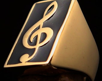 Handcrafted Treble Clef Ring - Hypoallergenic Bronze - Musical Jewellery