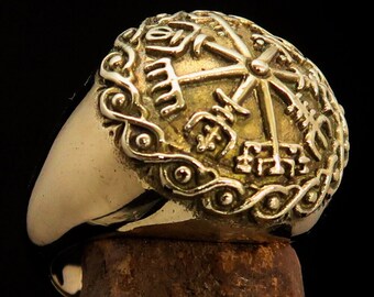Bague Vegvisir - Artisanat en bronze - Boussole Viking