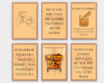 Whisky Digital Printable Wall Art - Mega Bundle Bar Decor - Office Decor - Alcohol Wall Decor - Lot de 6