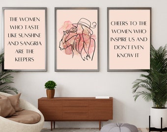 Sangria Printable Digital Wall Art Download | Set of 3 Bar Decor Art Print