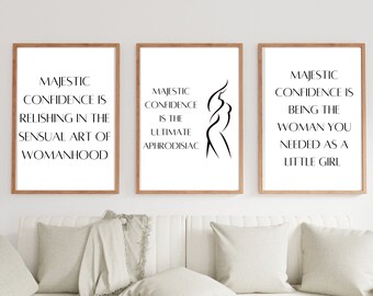 Confidence Printable Wall Art | Women's Empowerment Digital Wall Decor | Set of 3 Art Print Download