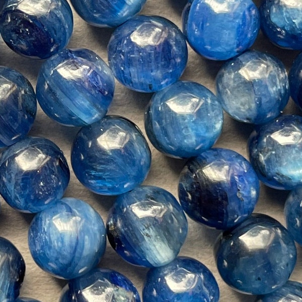 AAA Natural kyanite stone bead . 5mm 6mm 8mm 10mm 12mm round bead . Natural blue kyanite gemstone .loose stone bead. High quality kyanite