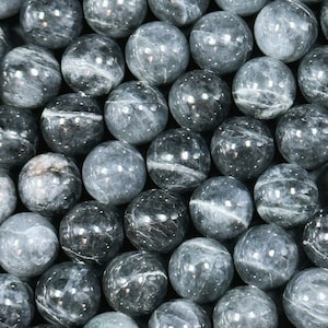 Natural Black Jasper Gemstone Bead 10mm Round Beads, Beautiful Black Dark Gray Color Jasper Gemstone Beads, Great Quality Full Strand 15.5&quot;