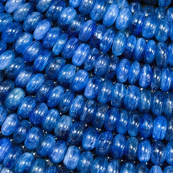 AAA Natural Kyanite Gemstone Bead 6x3mm Rondelle Shape, Beautiful Natural Blue Color Kyanite Gemstone Bead, Excellent Quality 15.5" Strand