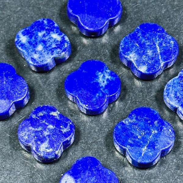 AAA NATURAL Lapis Lazuli Gemstone Bead Faceted 18mm Clover Flower Shape, Beautiful Natural Blue Color Lapis Lazuli Gemstone Bead LOOSE Bead