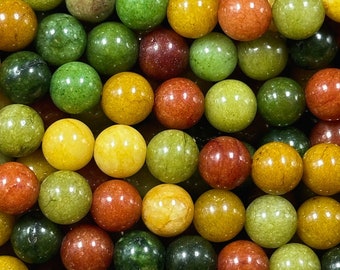 Contas de pedra preciosa calcedônia natural Alashan 6 mm 8 mm 10 mm contas redondas, lindas contas de Alashan multiverde vermelho amarelo, ótima qualidade fio de 15,5"