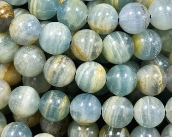 Perle ronde en pierres précieuses de calcite naturelle AAA 6mm 8mm 10mm perle ronde. Magnifique perle de pierre précieuse de calcite marron bleu aqua naturel. Excellente qualité