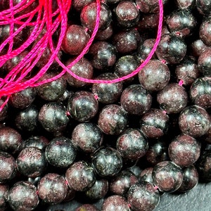 NATURAL Red Garnet Gemstone Bead 6mm 8mm 10mm Round Beads, Beautiful Dark Red Color Garnet Gemstone Beads Full Strand 15.5&quot; Loose Beads