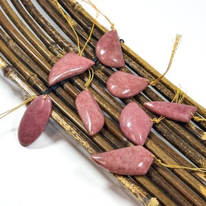 NATURAL Rhodonite Gemstone Pendant, 15x21mm to 20x40mm Freeform Shape Pendant, Beautiful Natural Pink Color Rhodonite Loose Pendant.