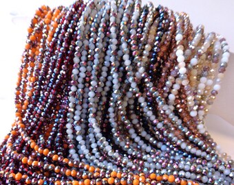Bulk! 1350 beads Multi-Color Crystal 4mm Rondelle Chinese Crystal Beads Spacer Beads Glass Beads, Wholesale price. Great for JEWELRY making