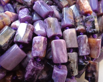 NATURAL Gemstone Charoite Cylinder Shaped beads, 10x5mm, Full Strand 16" Gorgeous Purple color, great for Jewelry Making! AAA Quality!