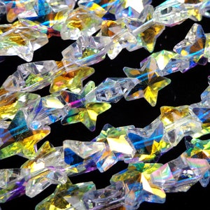 11mm AAA High Quality Iridescent Crystal Beads Half length 9 Faceted Star Shape Beads Great Quality Beads Beautiful Rainbow Beads