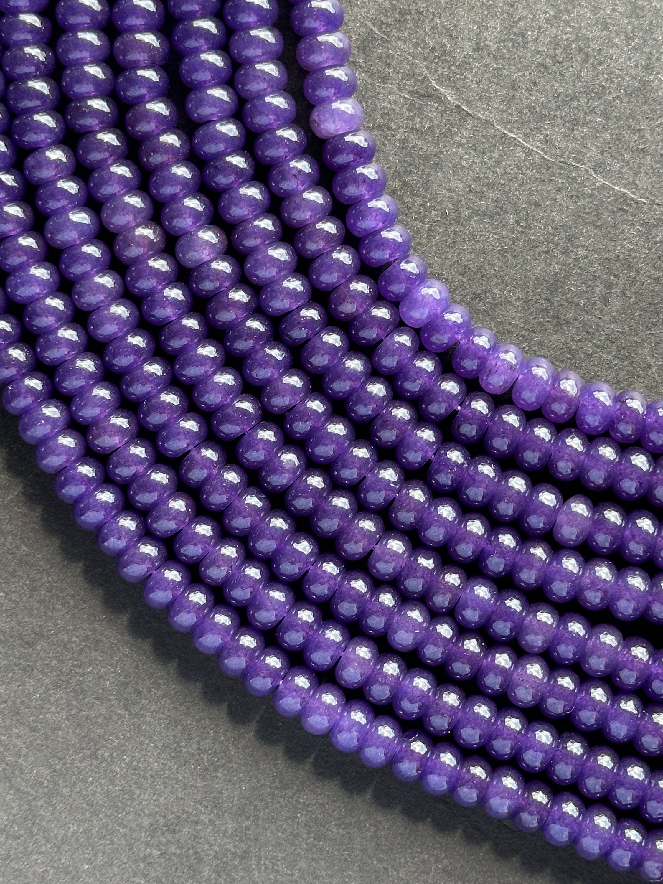 4 Perles En Jade Rouge Cerise Bordeaux Rondelles 10x6mm - Homemade - Pour Bijoux