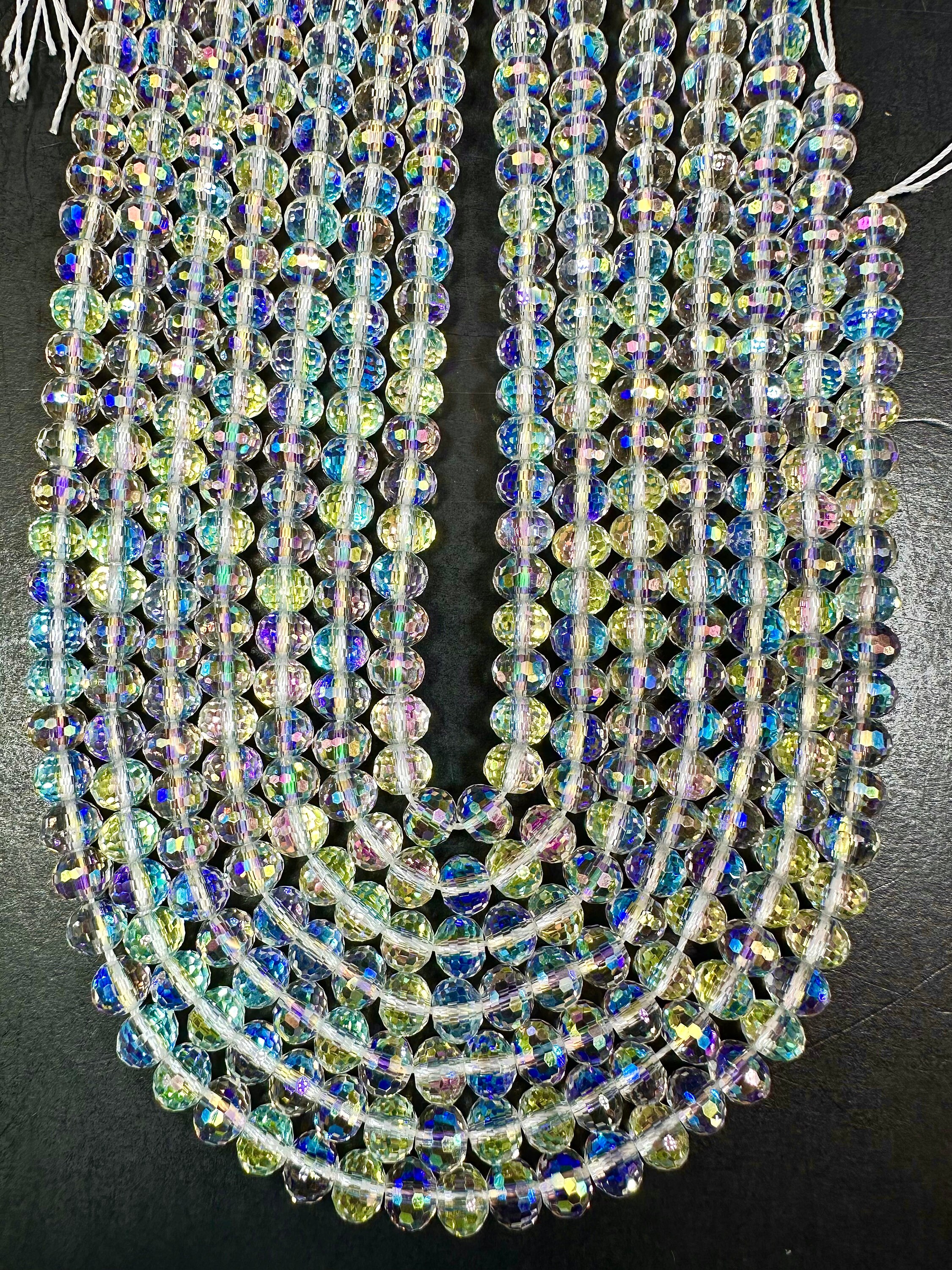 AAA High Quality Iridescent Crystal Bead Faceted 7x5mm