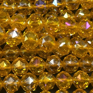 Beautiful Crystal glass bead. Faceted round shape bead. Gorgeous orange sunset color, high quality crystal bead! Full strand