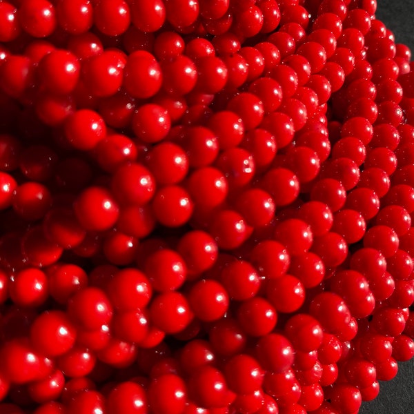 Natural bamboo coral 2mm 4mm 6mm 8mm 10mm red  coral bead . Gorgeous red color bead. High quality coral gemstone bead. 15.5” strand