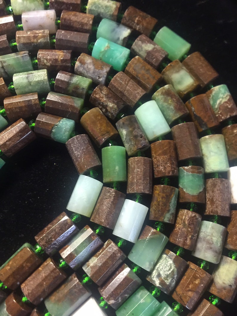 Gemstone beads 10x14mm tuba shape chrysoprase beads Natural chrysoprase beads Great for jewelry making Full strand 16\u201d