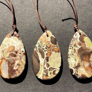 Natural ocean jasper stone bead. 30x50mm teardrop Shape. Beautiful natural brown orange color jasper gemstone pendant . Great quality!