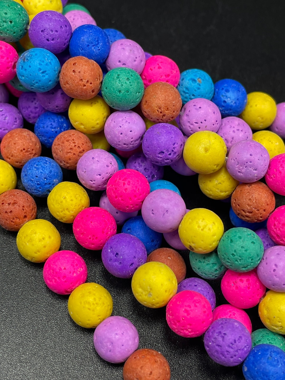 AAA Natural Multicolor Lava Rock Stone Bead. 4mm 6mm 8mm 10mm 12mm ...