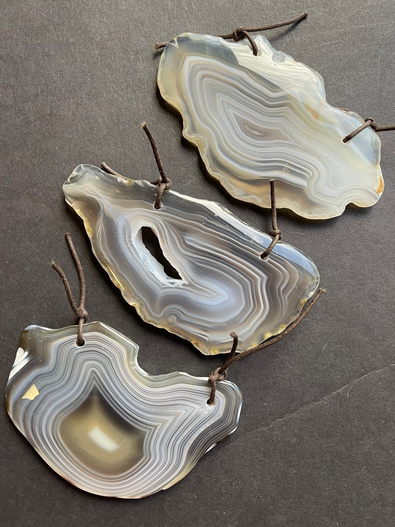 Natural Botswana agate stone pendant Beautiful freedom shape High quality gemstone! Gorgeous natural gray color gemstone pendant