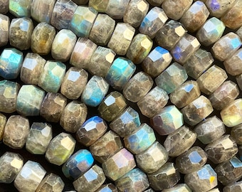 Natural labradorite stone. 5x8mm 6x9mm Roundell bead . AA grade translucent real genuine natural labradorite gemstone. Full strand 15.5”