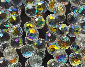 AAA High Quality Iridescent Crystal Beads, 10X8mm Faceted Teardrop shape Beads, Beautiful Rainbow Beads, Great Quality Beads, length 15.5”