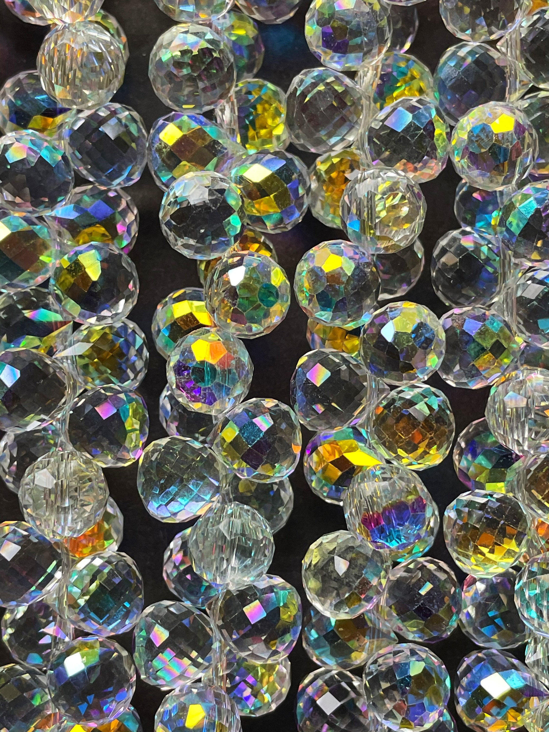 Tiaria Glass Crystal Transparent Gold teardrop Beads <b>10x9mm</b> faceted  per <b> 16-pc-str</b>