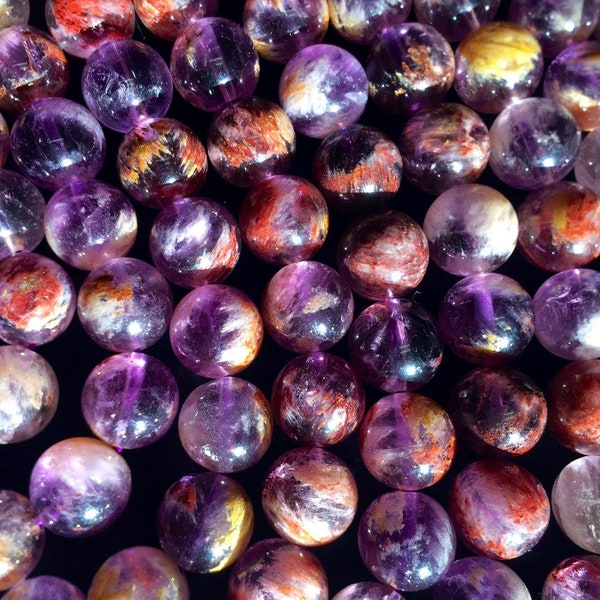 AAA super 7 gemstone beads . 6mm 8mm 10mm 12mm. Round bead . Beautiful natural purple color. High quality gemstone.Full strand 15.5”