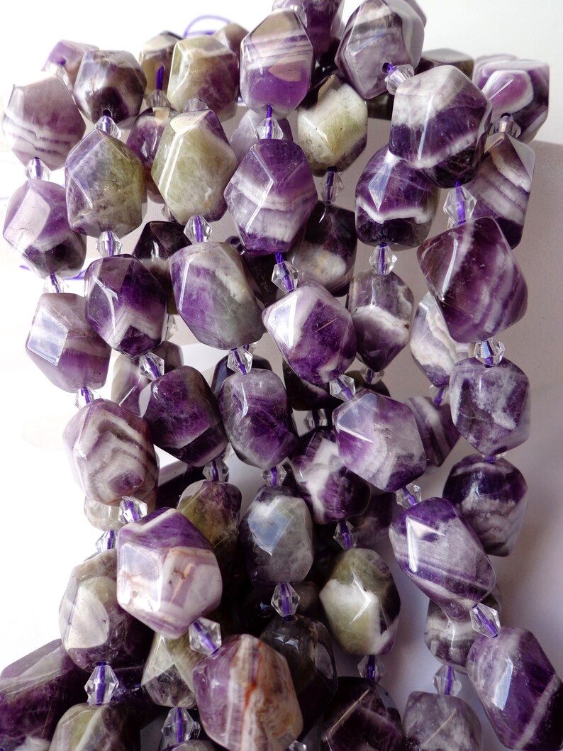 18x12mm Faceted Nugget Beads Full Strand 15.5 inches NATURAL Amethyst Gemstone Beads Beautiful Purple Beads Great Quality Beads