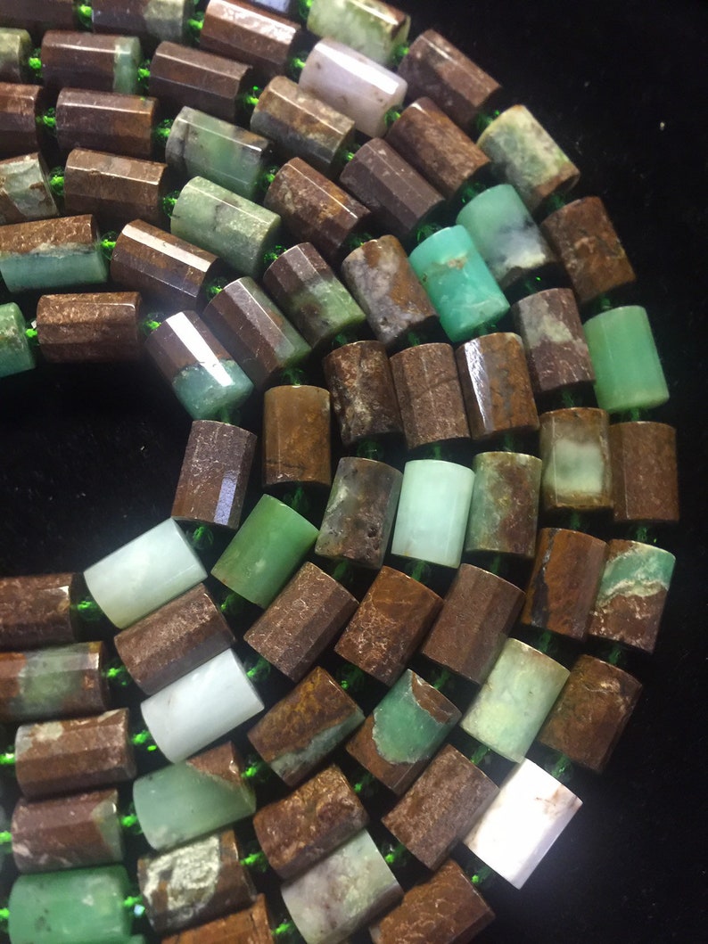 Gemstone beads 10x14mm tuba shape chrysoprase beads Natural chrysoprase beads Great for jewelry making Full strand 16\u201d