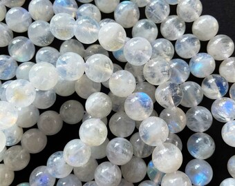 White Moonstone · Smooth · Round · 6mm, 8mm– Tejas Beads