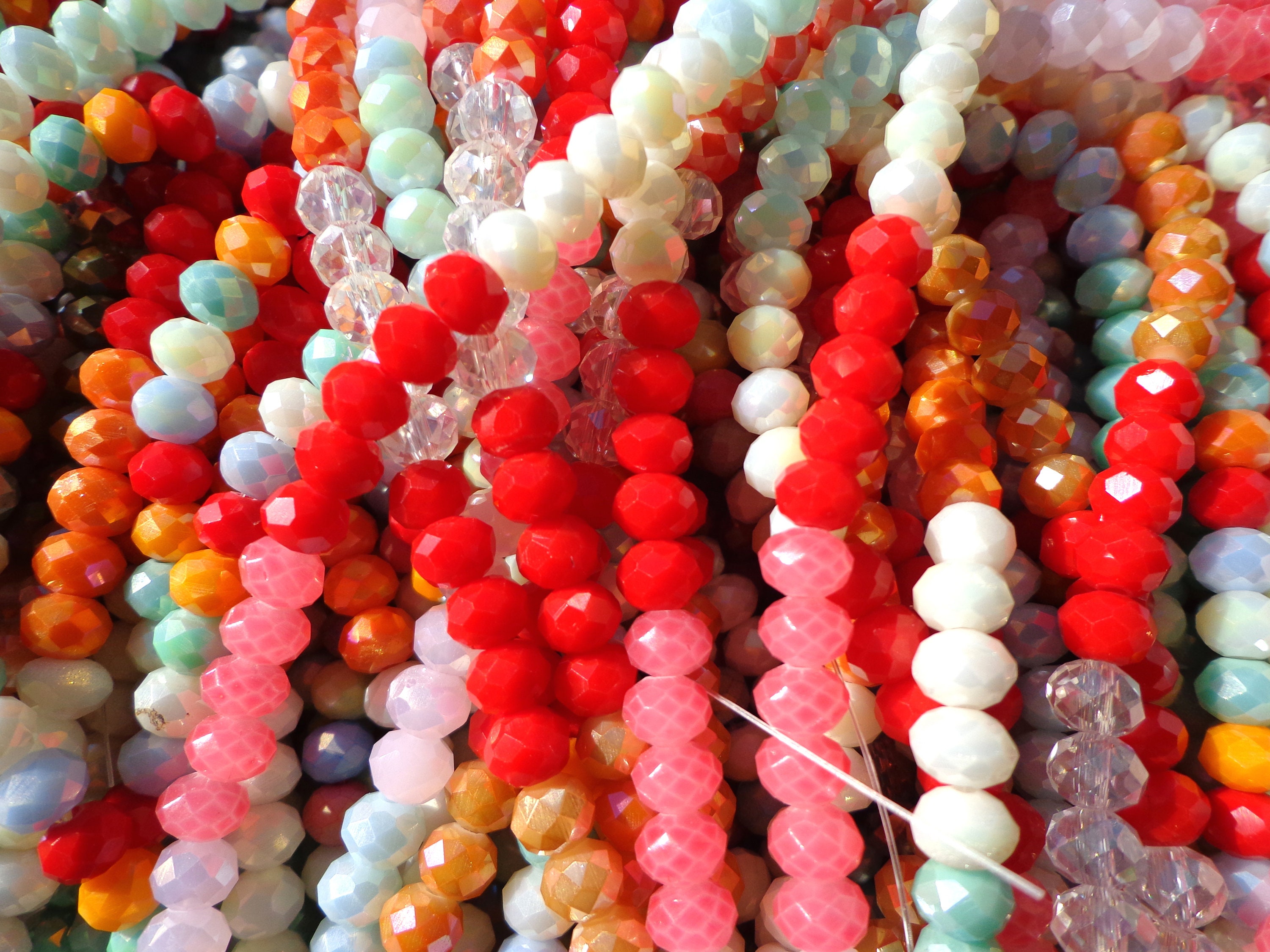 Bulk 1350 Beads Multi-color Crystal 4mm Rondelle Chinese Crystal Beads  Spacer Beads Glass Beads, Wholesale Price. Great for JEWELRY Making 