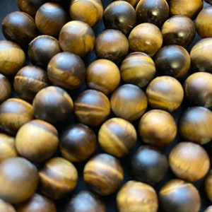 AA natural Matte tiger eye bead. 4mm 6mm 8mm 10mm 12mm round bead. Gorgeous natural golden brown color bead. Full strand 15.5” strand bead