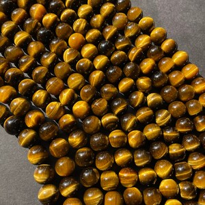 AAA Natural tiger eye stone bead . 4mm 6mm 8mm 10mm 12mm round bead. Gorgeous golden brown color tiger eye . Great quality gemstone . 15.5 image 5