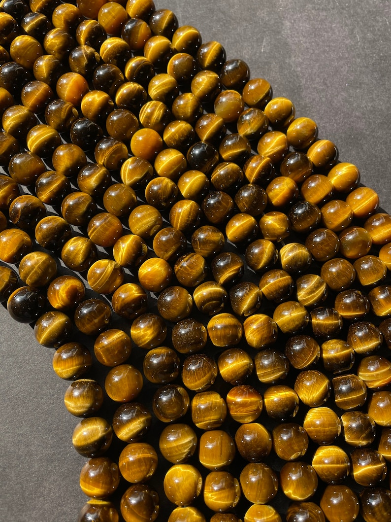 AAA Natural tiger eye stone bead . 4mm 6mm 8mm 10mm 12mm round bead. Gorgeous golden brown color tiger eye . Great quality gemstone . 15.5 image 5