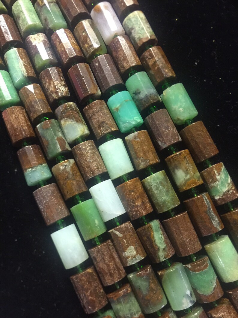 Gemstone beads 10x14mm tuba shape chrysoprase beads Natural chrysoprase beads Great for jewelry making Full strand 16\u201d