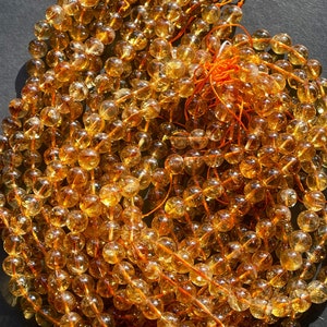 AAA super nice quality natural citrine stone bead. 6mm8mm 9mm 10mm round bead . Gorgeous natural golden yellow gemstone Full strand 15.5 image 3