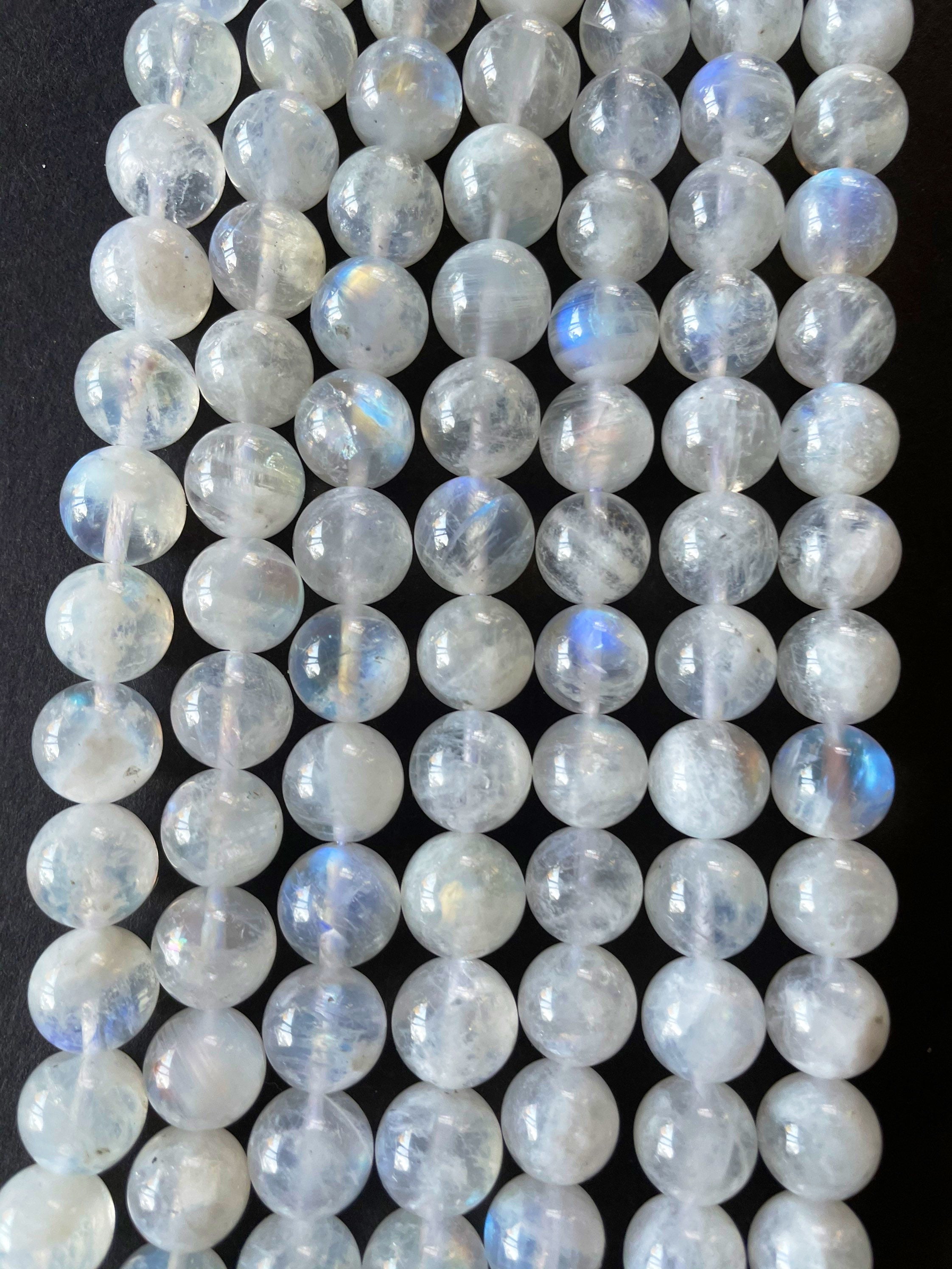 AAA天然ブルーフラッシュムーンストーン（4mm、6mm、8mm、10mm、12mm