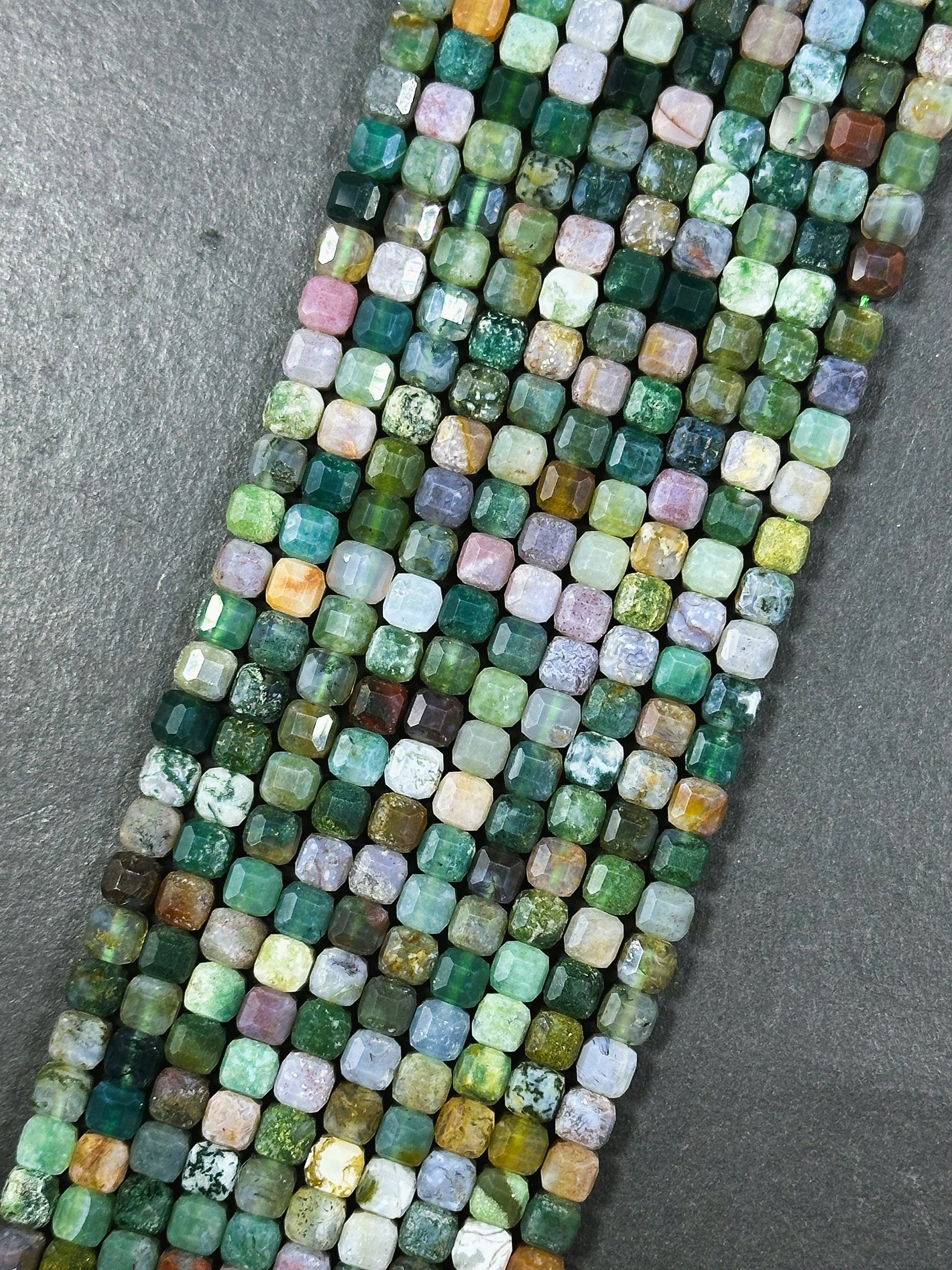 Perline Rondelle Sfaccettate In Agata Verde Naturale Autentica - Foto 6