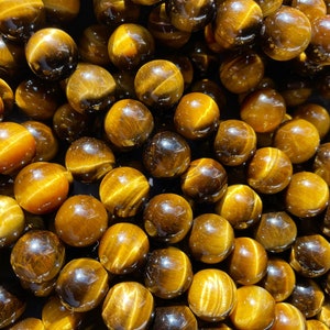 AAA Natural tiger eye stone bead . 4mm 6mm 8mm 10mm 12mm round bead. Gorgeous golden brown color tiger eye . Great quality gemstone . 15.5 image 6
